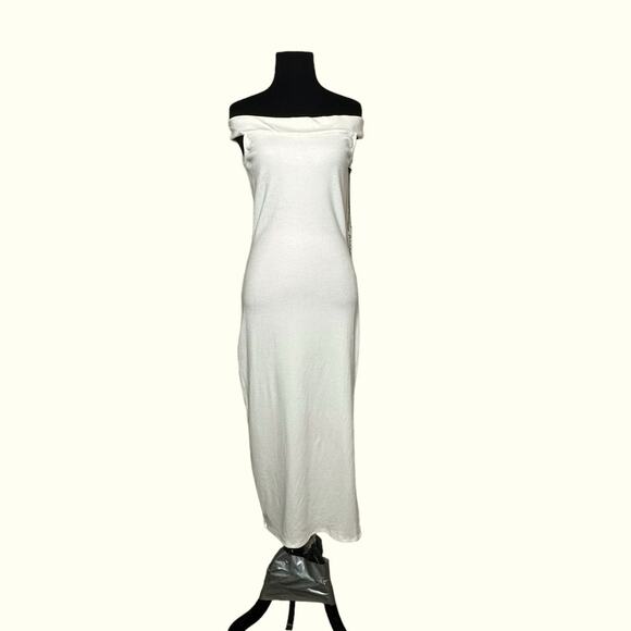 Rachel Pally cream off shoulder bodycon maxi dress size large - Picture 8 of 13
